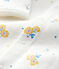 Babies' Floral Organic Cotton Velour Sleepsuit with Collar MARSHMALLOW white/MULTICO white